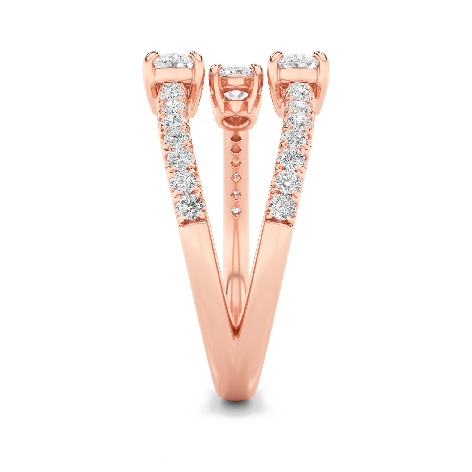 1CTW Oval Shaped Lab Grown Diamond (F/VS) Three Stone Fashion Ring in 14K Gold