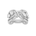 2CTW Pear Shaped Lab Grown Diamond (F/VS) Seven Stone Fashion Ring in 14K Gold