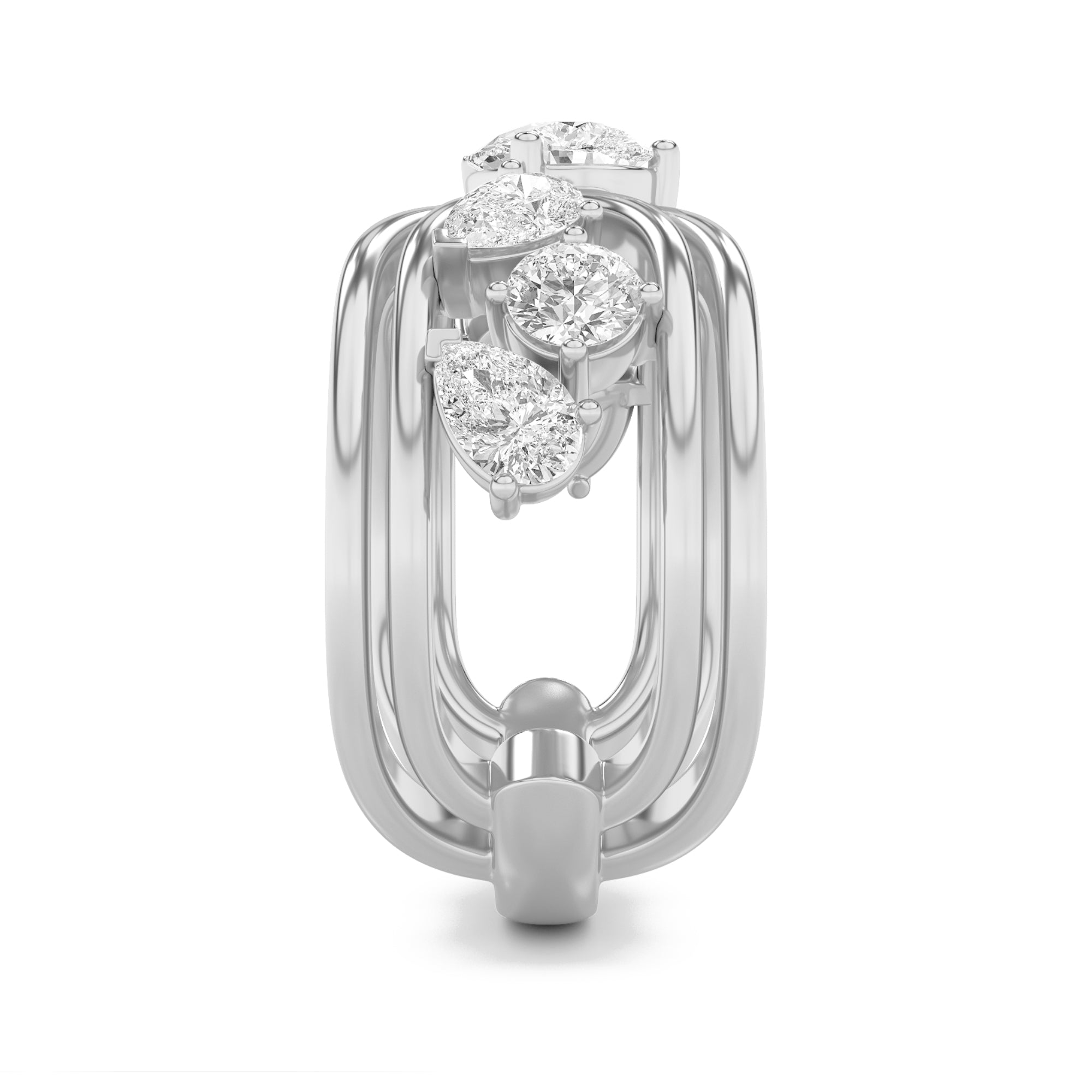 2CTW Pear Shaped Lab Grown Diamond (F/VS) Seven Stone Fashion Ring in 14K Gold