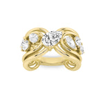 2CTW Pear Shaped Lab Grown Diamond (F/VVS) Seven Stone Fashion Ring in 14K Gold