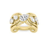2CTW Pear Shaped Lab Grown Diamond (F/VVS) Seven Stone Fashion Ring in 14K Gold