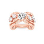 2CTW Pear Shaped Lab Grown Diamond (F/VVS) Seven Stone Fashion Ring in 14K Gold