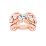 2CTW Pear Shaped Lab Grown Diamond (F/VVS) Seven Stone Fashion Ring in 14K Gold