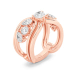 2CTW Pear Shaped Lab Grown Diamond (F/VVS) Seven Stone Fashion Ring in 14K Gold