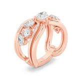 2CTW Pear Shaped Lab Grown Diamond (F/VVS) Seven Stone Fashion Ring in 14K Gold