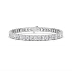 15CTW Emerald Shaped Lab Grown Diamond (F/VS) Bracelet in 14K White Gold