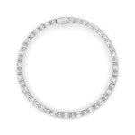15CTW Emerald Shaped Lab Grown Diamond (F/VS) Bracelet in 14K White Gold