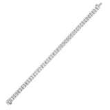 15CTW Emerald Shaped Lab Grown Diamond (F/VS) Bracelet in 14K White Gold
