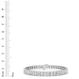 15CTW Emerald Shaped Lab Grown Diamond (F/VS) Bracelet in 14K White Gold