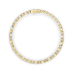 15CTW Emerald Shaped Lab Grown Diamond (F/VS) Bracelet in 14K Yellow Gold