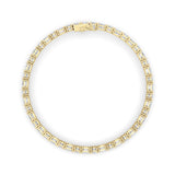 15CTW Emerald Shaped Lab Grown Diamond (F/VS) Bracelet in 14K Yellow Gold