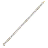 15CTW Emerald Shaped Lab Grown Diamond (F/VS) Bracelet in 14K Yellow Gold