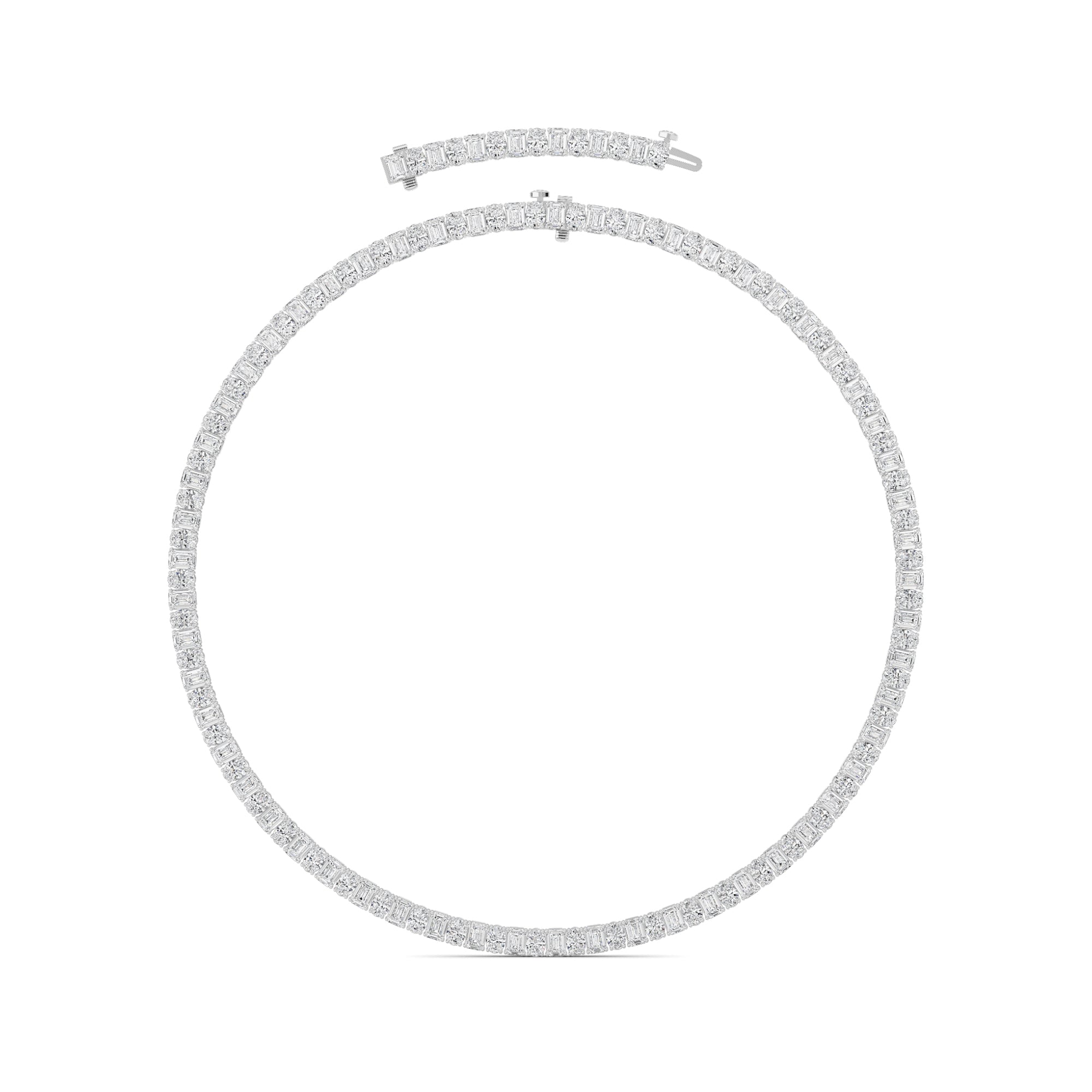 33CTW Emerald Lab Grown Diamond (F/VS ) Necklace in 14K Gold