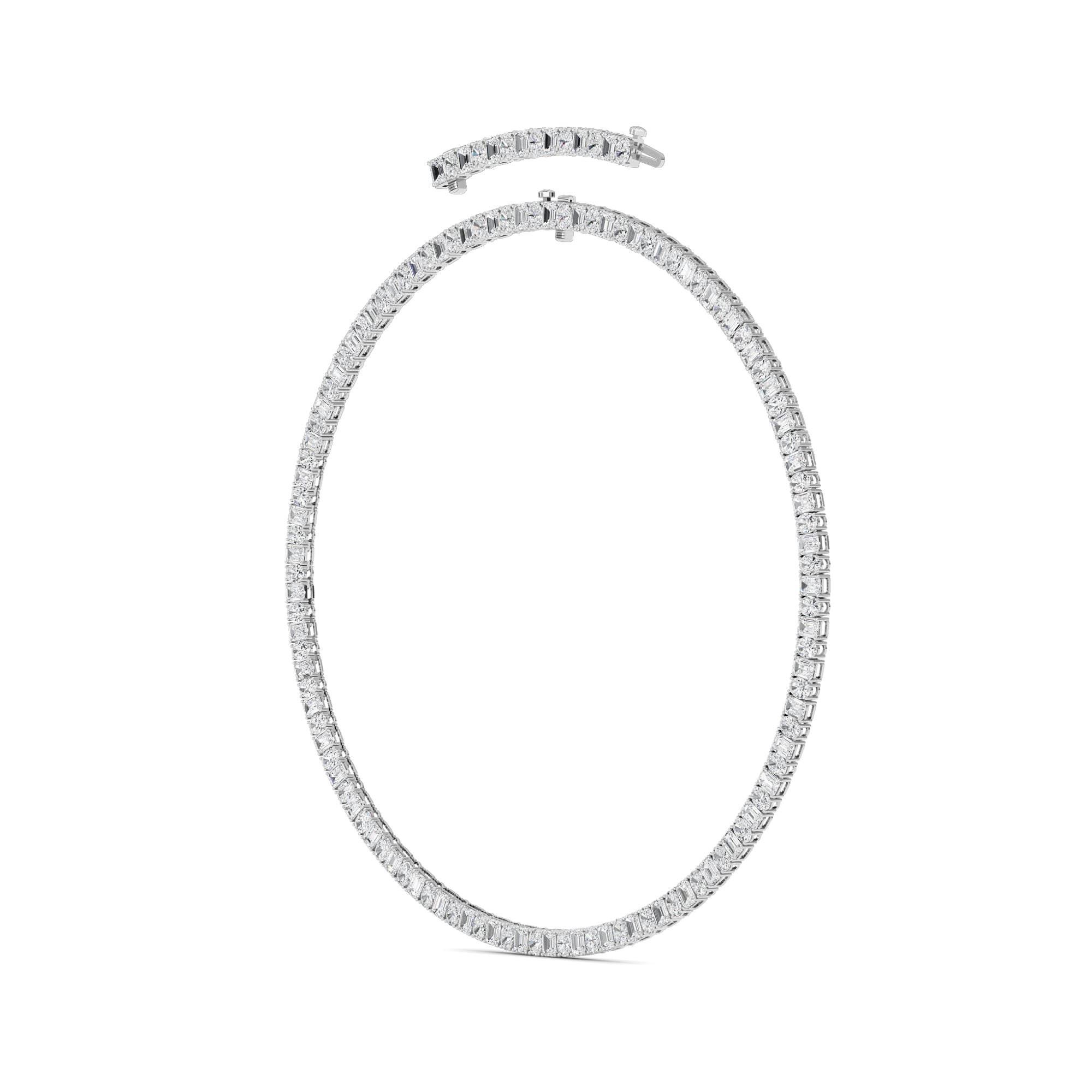 33CTW Emerald Lab Grown Diamond (F/VS ) Necklace in 14K Gold
