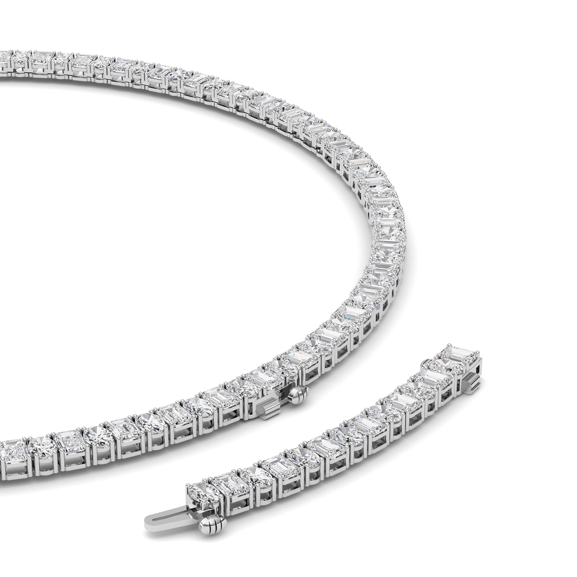 33CTW Emerald Lab Grown Diamond (F/VS ) Necklace in 14K Gold
