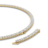 33CTW Emerald Shaped Lab Grown Diamond (F/VS) Necklace in 14K Yellow Gold