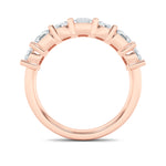 3CTW Emerald Shaped Lab Grown Diamond (F/VS) Seven Stone Band Ring in 14K Gold
