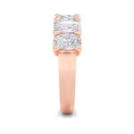 3CTW Emerald Shaped Lab Grown Diamond (F/VS) Seven Stone Band Ring in 14K Gold