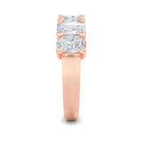 3CTW Emerald Shaped Lab Grown Diamond (F/VS) Seven Stone Band Ring in 14K Gold