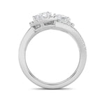 1CTW Oval Shaped Lab Grown Diamond (F/VS) Accented Toi et Moi Fashiion Ring in 14K Gold