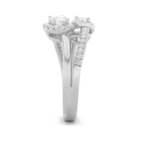 1CTW Oval Shaped Lab Grown Diamond (F/VS) Accented Toi et Moi Fashiion Ring in 14K Gold
