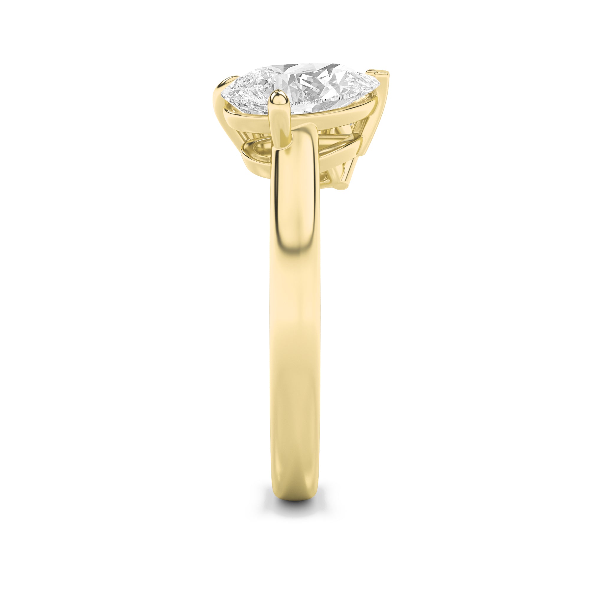 3CTW Emerald Shaped Lab Grown Diamond (F/VS) Toi et Moi Fashiion Ring in 14K Gold