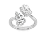 3CTW Oval Shaped Lab Grown Diamond (F/VS) Toi et Moi Fashiion Ring in 14K Gold