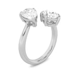 3CTW Oval Shaped Lab Grown Diamond (F/VS) Toi et Moi Fashiion Ring in 14K Gold