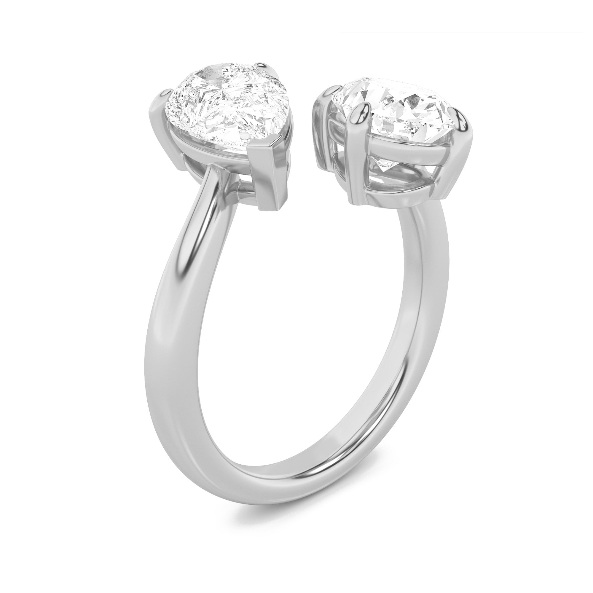 3CTW Oval Shaped Lab Grown Diamond (F/VS) Toi et Moi Fashiion Ring in 14K Gold