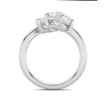 3CTW Oval Shaped Lab Grown Diamond (F/VS) Toi et Moi Fashiion Ring in 14K Gold
