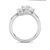 3CTW Oval Shaped Lab Grown Diamond (F/VS) Toi et Moi Fashiion Ring in 14K Gold