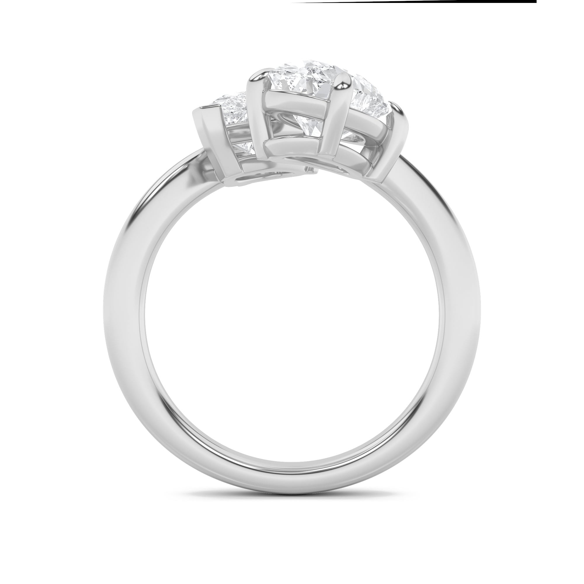 3CTW Oval Shaped Lab Grown Diamond (F/VS) Toi et Moi Fashiion Ring in 14K Gold
