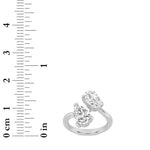 3CTW Oval Shaped Lab Grown Diamond (F/VS) Toi et Moi Fashiion Ring in 14K Gold