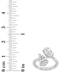 3CTW Oval Shaped Lab Grown Diamond (F/VS) Toi et Moi Fashiion Ring in 14K Gold