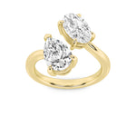 3CTW Oval Shaped Lab Grown Diamond (F/VS) Toi et Moi Fashiion Ring in 14K Gold
