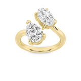 3CTW Oval Shaped Lab Grown Diamond (F/VS) Toi et Moi Fashiion Ring in 14K Gold