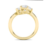 3CTW Oval Shaped Lab Grown Diamond (F/VS) Toi et Moi Fashiion Ring in 14K Gold