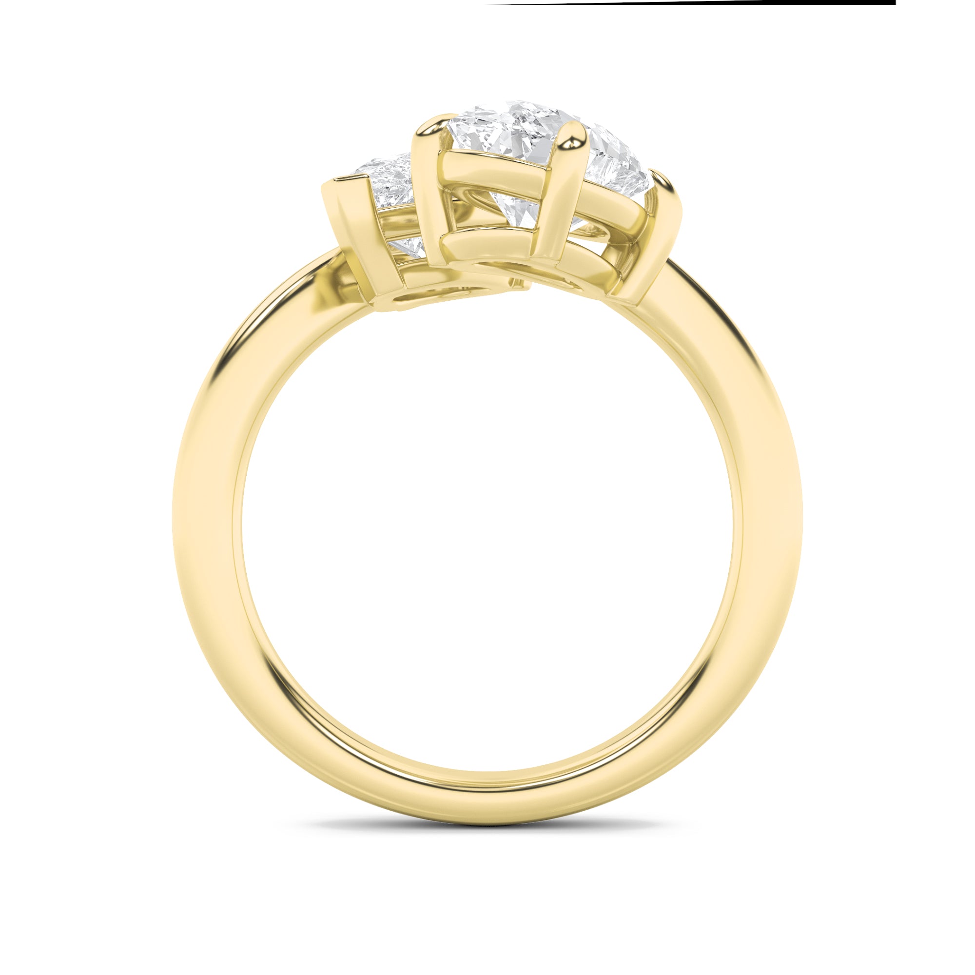 3CTW Oval Shaped Lab Grown Diamond (F/VS) Toi et Moi Fashiion Ring in 14K Gold