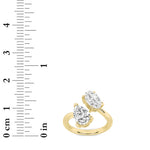 3CTW Oval Shaped Lab Grown Diamond (G/VS) Toi et Moi Fashiion Ring in 14K Gold