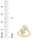 3CTW Oval Shaped Lab Grown Diamond (G/VS) Toi et Moi Fashiion Ring in 14K Gold