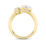 3CTW Marquise Shaped Lab Grown Diamond (G/VS) Toi et Moi Fashiion Ring in 14K Gold