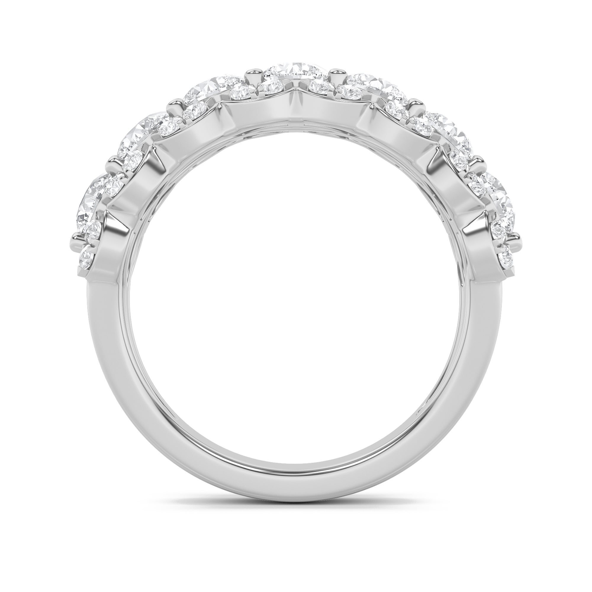 2CTW Round Shaped Lab Grown Diamond (F/VS) Multi Stone Band Ring in 14K Gold