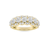 2CTW Round Shaped Lab Grown Diamond (F/VS) Multi Stone Band Ring in 14K Gold