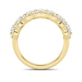 2CTW Round Shaped Lab Grown Diamond (F/VS) Multi Stone Band Ring in 14K Gold