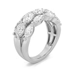 3CTW Oval Shaped Lab Grown Diamond (F/VS) Multi Stone Band Ring in 14K Gold