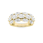 3CTW Oval Shaped Lab Grown Diamond (F/VS) Multi Stone Band Ring in 14K Gold