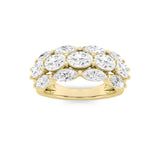 3CTW Oval Shaped Lab Grown Diamond (F/VS) Multi Stone Band Ring in 14K Gold
