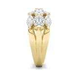 3CTW Oval Shaped Lab Grown Diamond (F/VS) Multi Stone Band Ring in 14K Gold