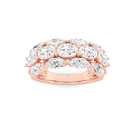 3CTW Oval Shaped Lab Grown Diamond (F/VS) Multi Stone Band Ring in 14K Gold