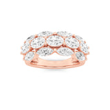 3CTW Oval Shaped Lab Grown Diamond (F/VS) Multi Stone Band Ring in 14K Gold